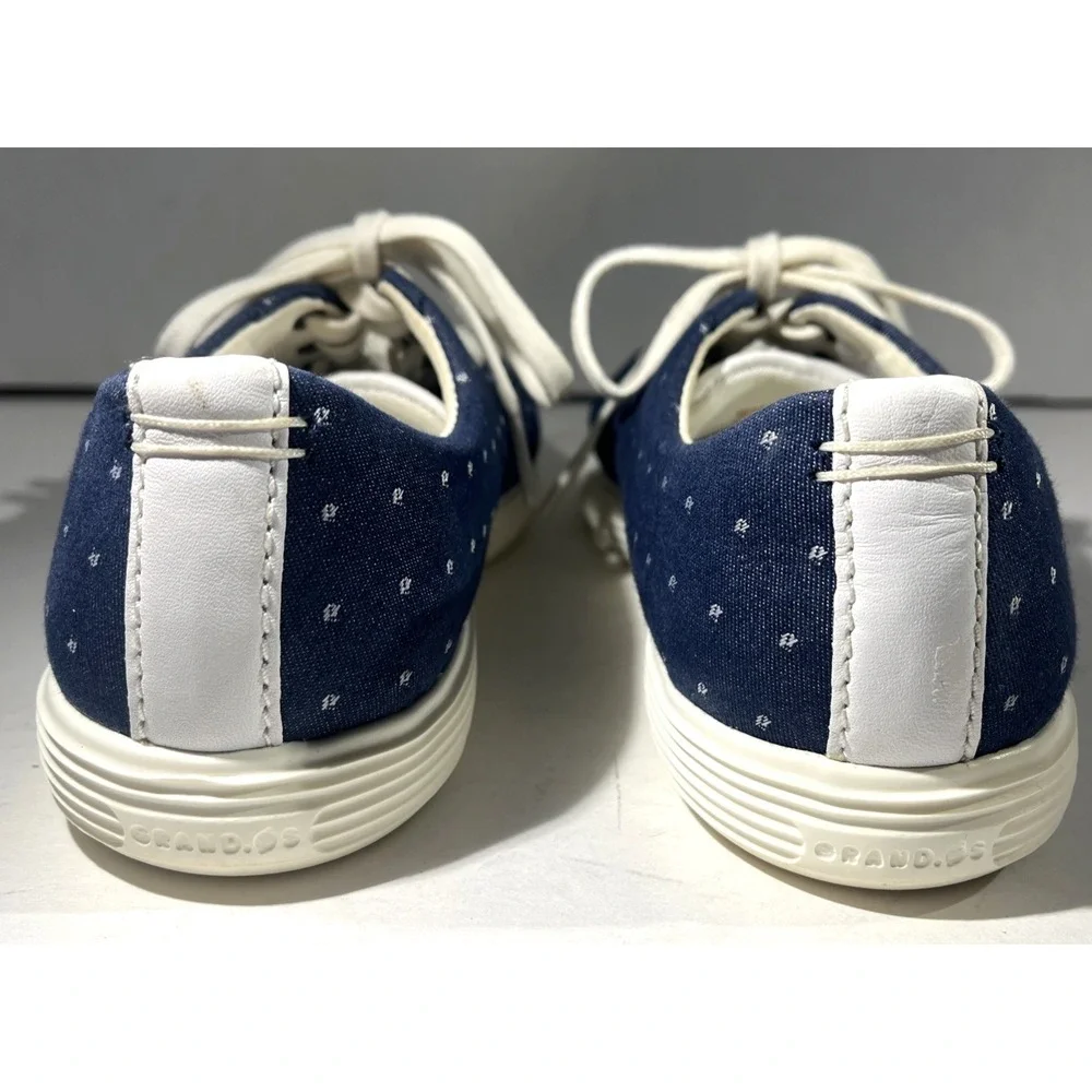 Cole Haan Grand Crosscourt II Women's 7.5B Dark Blue Denim Polka Dot Sneakers